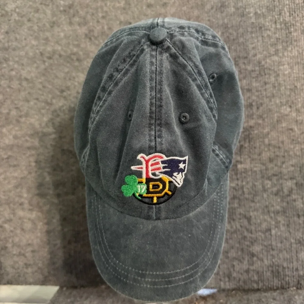 Adams New England Sports Mashup Hat Boston Patriots Bruins Red Sox Celtics Blue